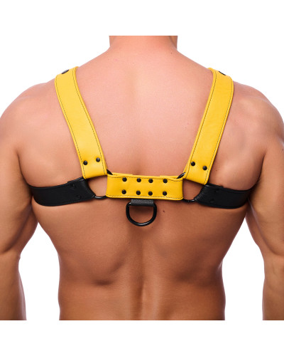 Harnais en cuir Snap Noir-Jaune  Couleur principale:Noir Couleur secondaire:Jaune