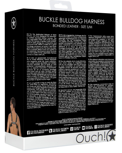 Harnais Buckle Bulldog Noir  Couleur principale:Noir