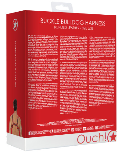 Harnais Buckle Bulldog Noir-Rouge  Couleur principale:Noir Couleur secondaire:Rouge