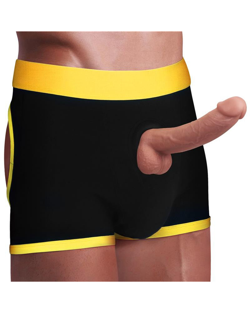 Boxer Bottomless pour Gode Horny Strapon Noir  Couleur principale:Noir