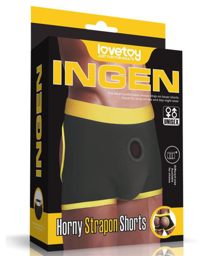 Boxer Bottomless pour Gode Horny Strapon Noir  Couleur principale:Noir