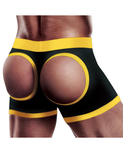 Boxer Bottomless pour Gode Horny Strapon Noir  Couleur principale:Noir