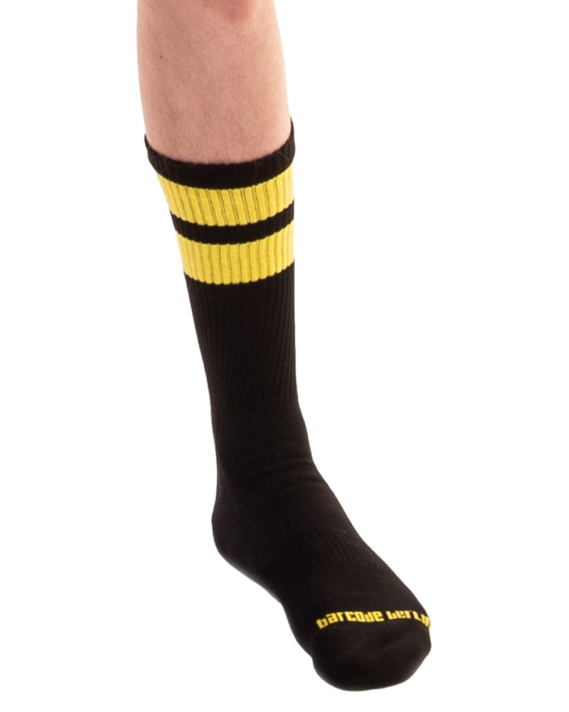Chaussettes GYM SOCKS Noir-Jaune  Couleur principale:Noir Couleur secondaire:Jaune