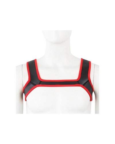 Harnais en néoprène SHOULD WIDE Noir-Rouge  Couleur principale:Noir Couleur secondaire:Rouge