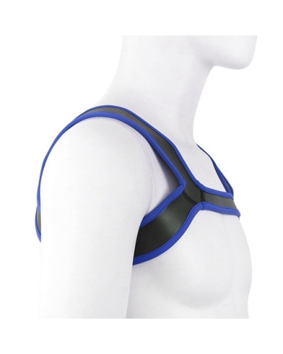 Harnais en néoprène SHOULD WIDE Noir-Bleu  Couleur principale:Noir Couleur secondaire:Bleu