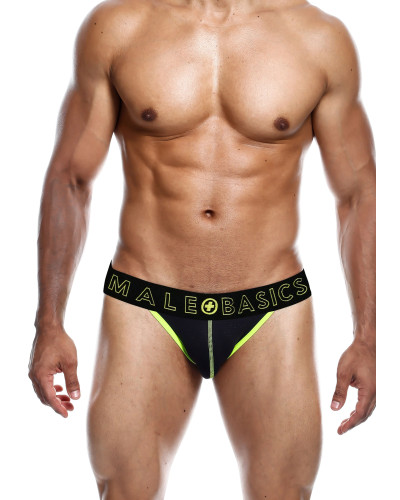 Jockstrap NEON MaleBasics Noir-Jaune  Couleur principale:Noir Couleur secondaire:Jaune