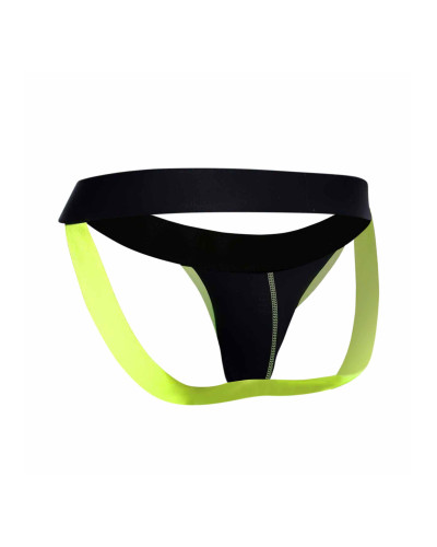 Jockstrap NEON MaleBasics Noir-Jaune  Couleur principale:Noir Couleur secondaire:Jaune