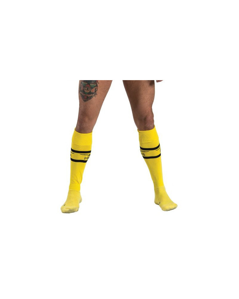 Chaussettes hautes URBAN FOOTBALL SOCKS Jaune-Noir  Couleur principale:Jaune Couleur secondaire:Noir