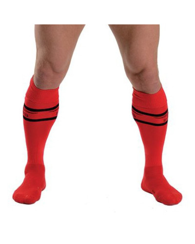 Chaussettes hautes URBAN FOOTBALL SOCKS Rouge-Noir  Couleur principale:Rouge Couleur secondaire:Noir