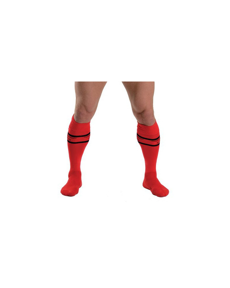Chaussettes hautes URBAN FOOTBALL SOCKS Rouge-Noir  Couleur principale:Rouge Couleur secondaire:Noir