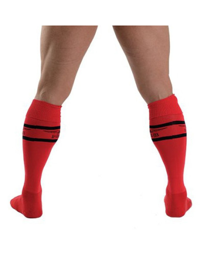 Chaussettes hautes URBAN FOOTBALL SOCKS Rouge-Noir  Couleur principale:Rouge Couleur secondaire:Noir