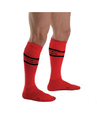 Chaussettes hautes URBAN FOOTBALL SOCKS Rouge-Noir  Couleur principale:Rouge Couleur secondaire:Noir