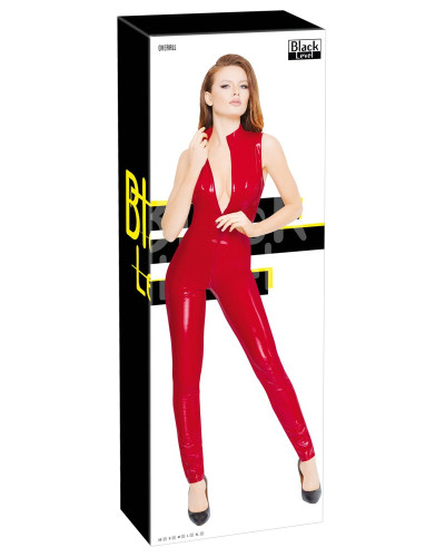 Combinaison Vinyl Overall Zip V Rouge  Couleur principale:Rouge