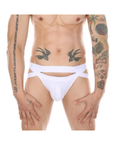 Jockstrap Mario Blanc  Couleur principale:Blanc