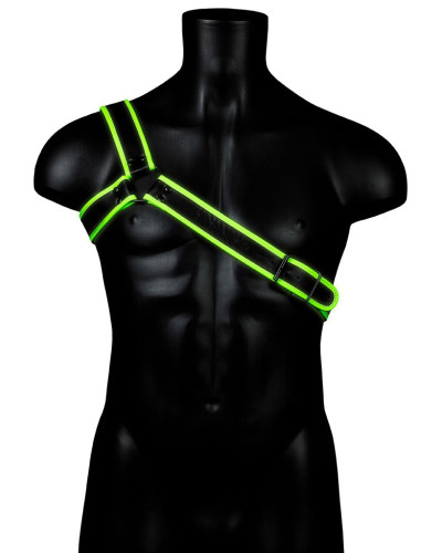 Harnais phosphorescent Gladiator Glow Noir-Vert Neon  Couleur principale:Noir Couleur secondaire:Vert