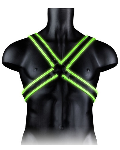 Harnais phosphorescent Cross Glow Noir-Vert Néon  Couleur principale:Noir Couleur secondaire:Vert