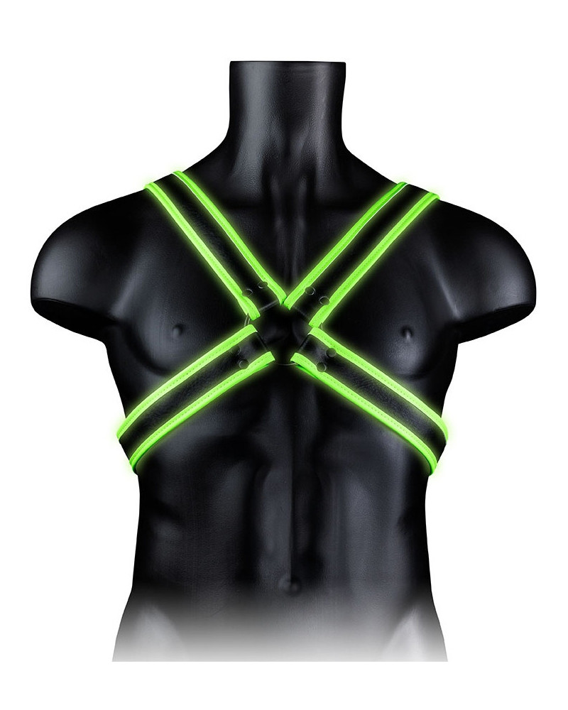 Harnais phosphorescent Cross Glow Noir-Vert Néon  Couleur principale:Noir Couleur secondaire:Vert