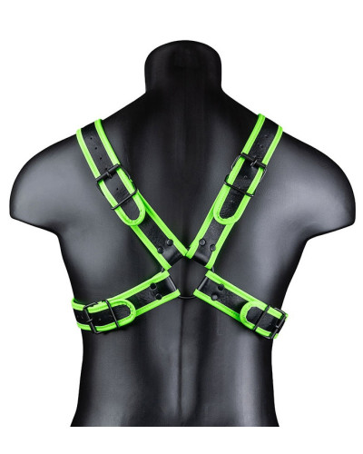 Harnais phosphorescent Cross Glow Noir-Vert Néon  Couleur principale:Noir Couleur secondaire:Vert