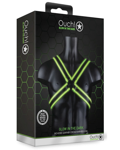 Harnais phosphorescent Cross Glow Noir-Vert Néon  Couleur principale:Noir Couleur secondaire:Vert