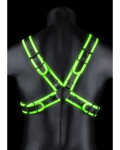 Harnais phosphorescent Cross Glow Noir-Vert Néon  Couleur principale:Noir Couleur secondaire:Vert