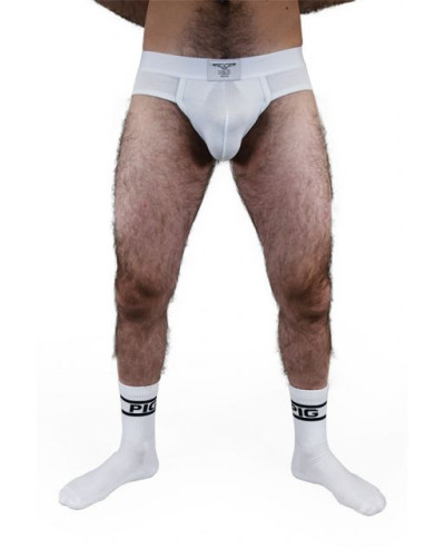 Chaussettes blanches PIG x 2 Paires  Couleur principale:Blanc