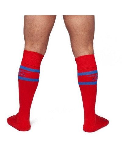 Chaussettes hautes Urban Football Socks Rouge-Bleu  Couleur principale:Rouge Couleur secondaire:Bleu