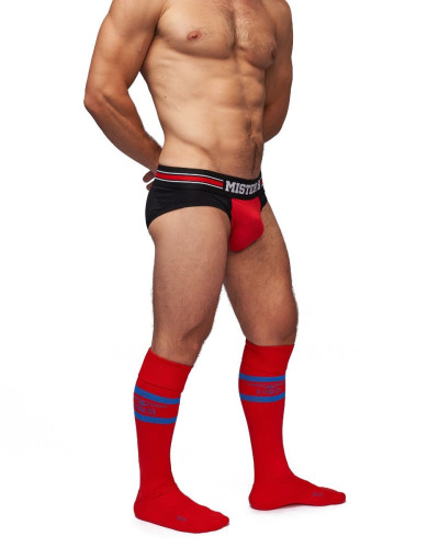 Chaussettes hautes Urban Football Socks Rouge-Bleu  Couleur principale:Rouge Couleur secondaire:Bleu