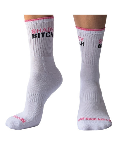 Chaussettes blanches Shady Bitch Barcode  Couleur principale:Blanc