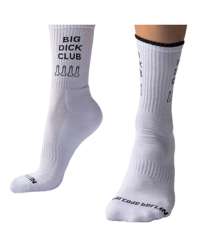 Chaussettes blanches BIG DICK CLUB Liseré noir  Couleur principale:Blanc Couleur secondaire:Noir