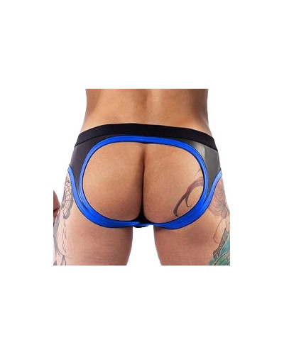Jockstrap en néoprène Jock Brief Mr B Noir-Bleu  Couleur principale:Noir Couleur secondaire:Bleu