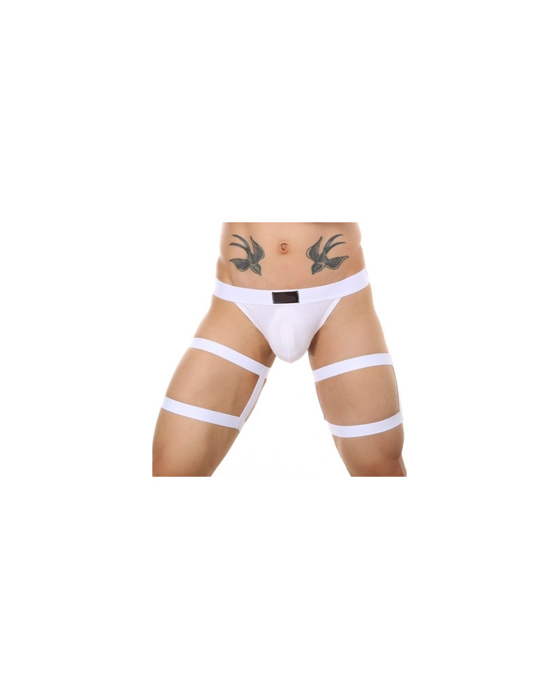 String avec bandes élastiques Clelio Blanc  Couleur principale:Blanc