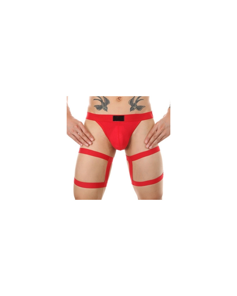 String avec bandes élastiques Clelio Rouge  Couleur principale:Rouge