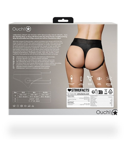 Jock String vibrant Strap-On Thong Rear Open Noir   Couleur principale:Noir