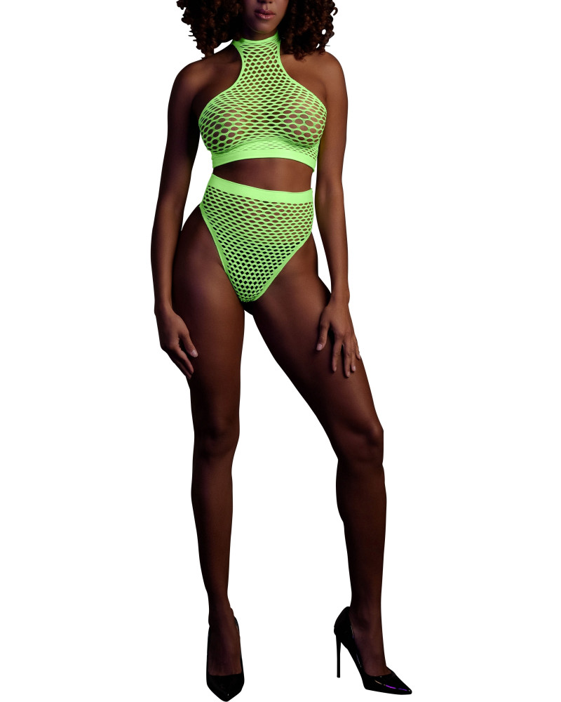 Ensemble Bustier et Culotte Filet Vert Fluo  Couleur principale:Vert