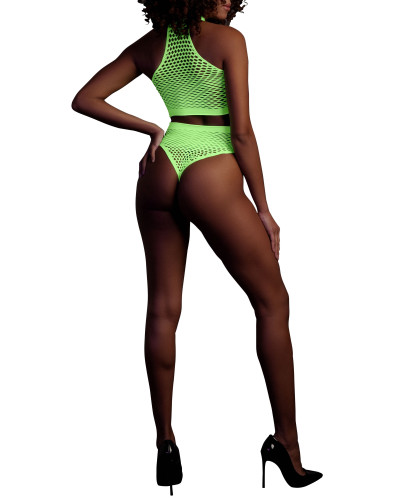 Ensemble Bustier et Culotte Filet Vert Fluo  Couleur principale:Vert