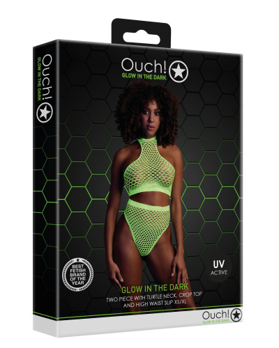 Ensemble Bustier et Culotte Filet Vert Fluo  Couleur principale:Vert