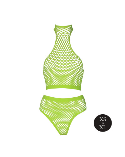 Ensemble Bustier et Culotte Filet Vert Fluo  Couleur principale:Vert