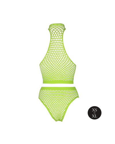 Ensemble Bustier et Culotte Filet Vert Fluo  Couleur principale:Vert