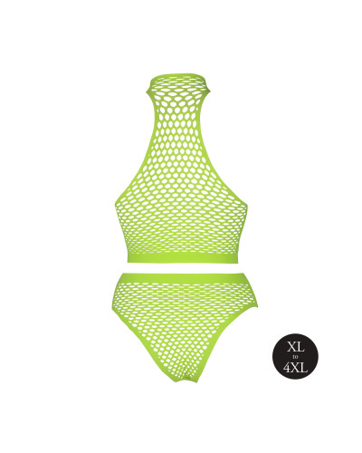 Ensemble Bustier et Culotte Filet Vert Fluo  Couleur principale:Vert