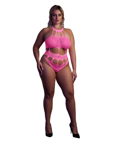Body à encolure grecque Rose Fluo  Couleur principale:Rose