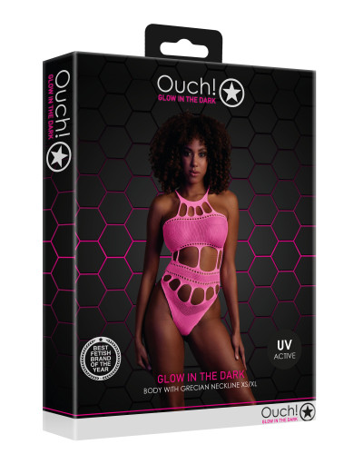 Body à encolure grecque Rose Fluo  Couleur principale:Rose