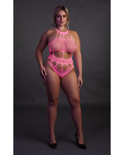 Body à encolure grecque Rose Fluo  Couleur principale:Rose