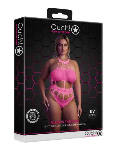 Body à encolure grecque Rose Fluo  Couleur principale:Rose