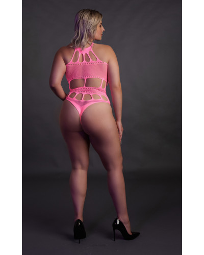 Body à encolure grecque Rose Fluo  Couleur principale:Rose