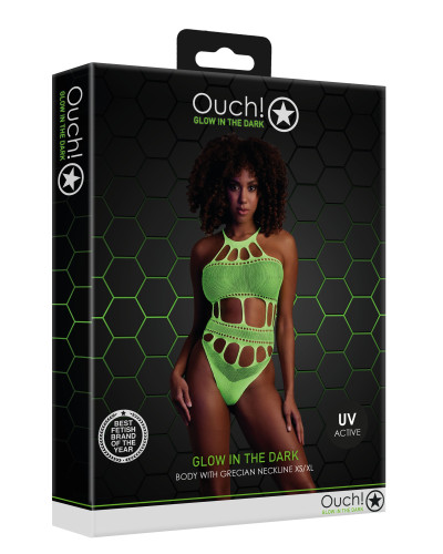 Body à encolure grecque Vert Fluo  Couleur principale:Vert