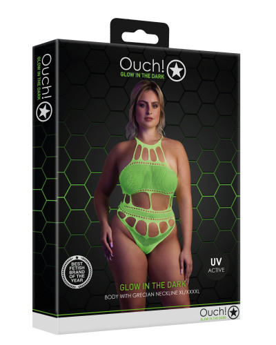 Body à encolure grecque Vert Fluo  Couleur principale:Vert