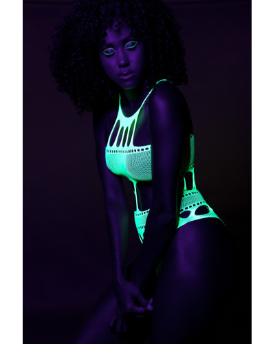 Body à encolure grecque Vert Fluo  Couleur principale:Vert