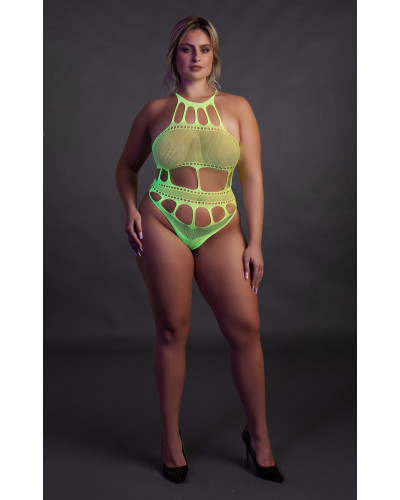 Body à encolure grecque Vert Fluo  Couleur principale:Vert