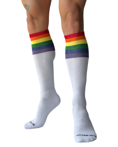 Chaussettes hautes Pride Football Blanches  Couleur principale:Blanc