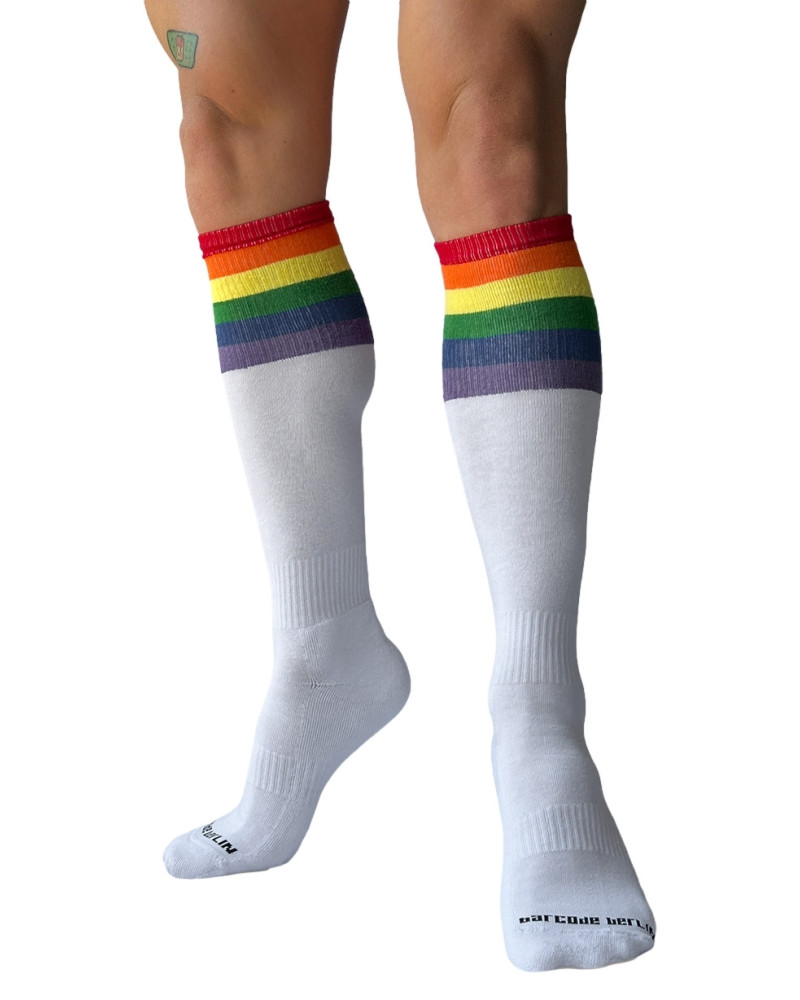 Chaussettes hautes Pride Football Blanches  Couleur principale:Blanc
